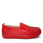 bottero red leather loafers with cutout detailing and a flexible ribbed sole for comfortable daily wear.