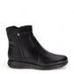 Bottero TRU black leather ankle boot with side zipper and low-profile rubber sole