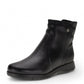 Bottero TRU black leather ankle boot with side zipper and low-profile rubber sole