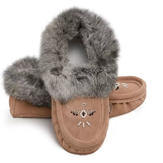 Moccasin Brown/Grey Suede