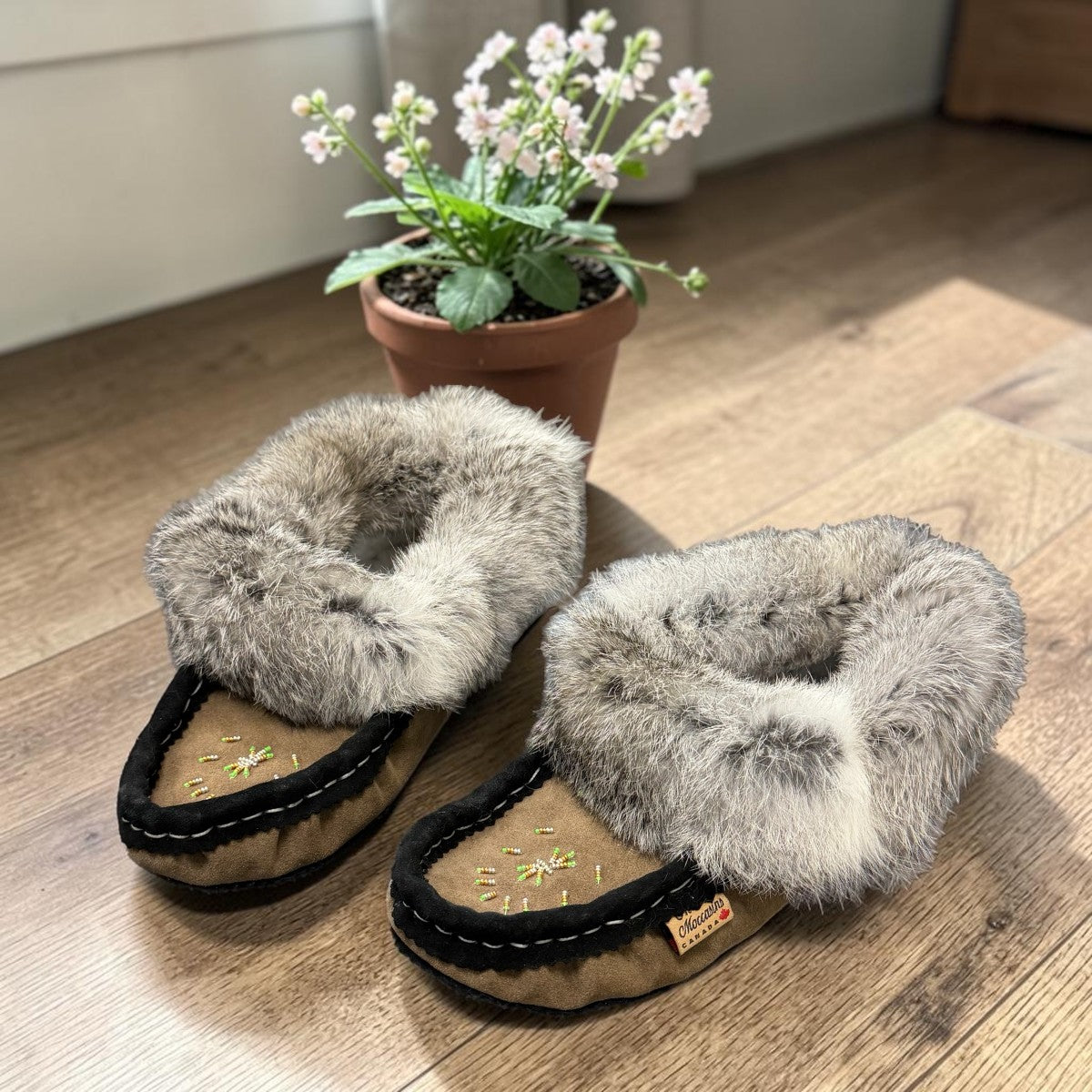 ALBERTA SUEDE MOCCASINS  - BROWN