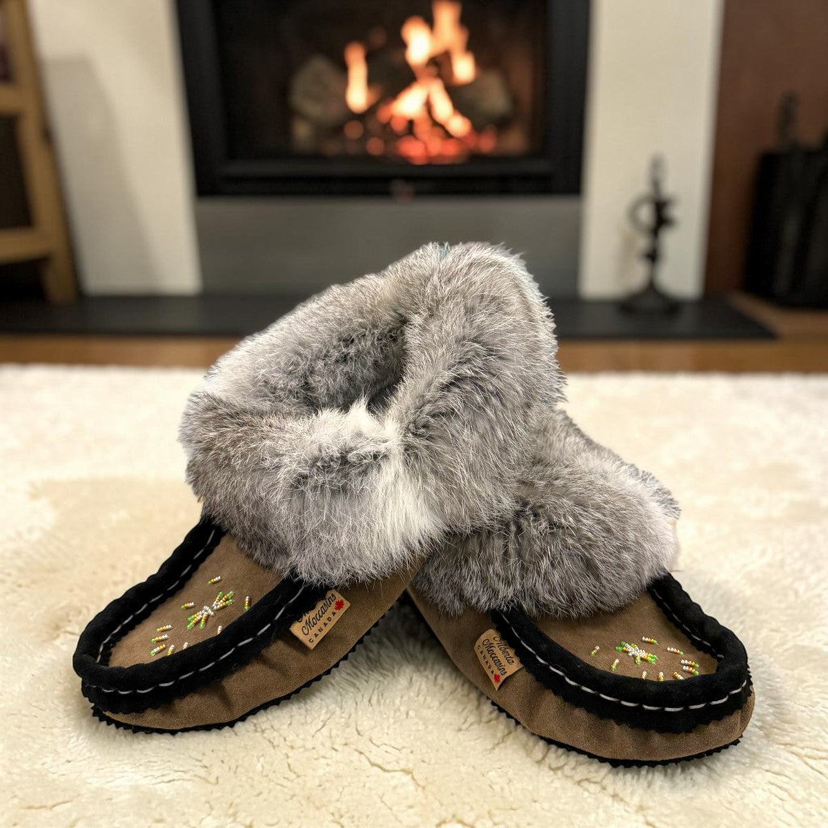 ALBERTA SUEDE MOCCASINS  - BROWN