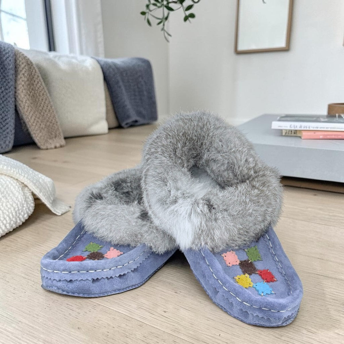 ALBERTA SUEDE MOCCASINS  - BLUE