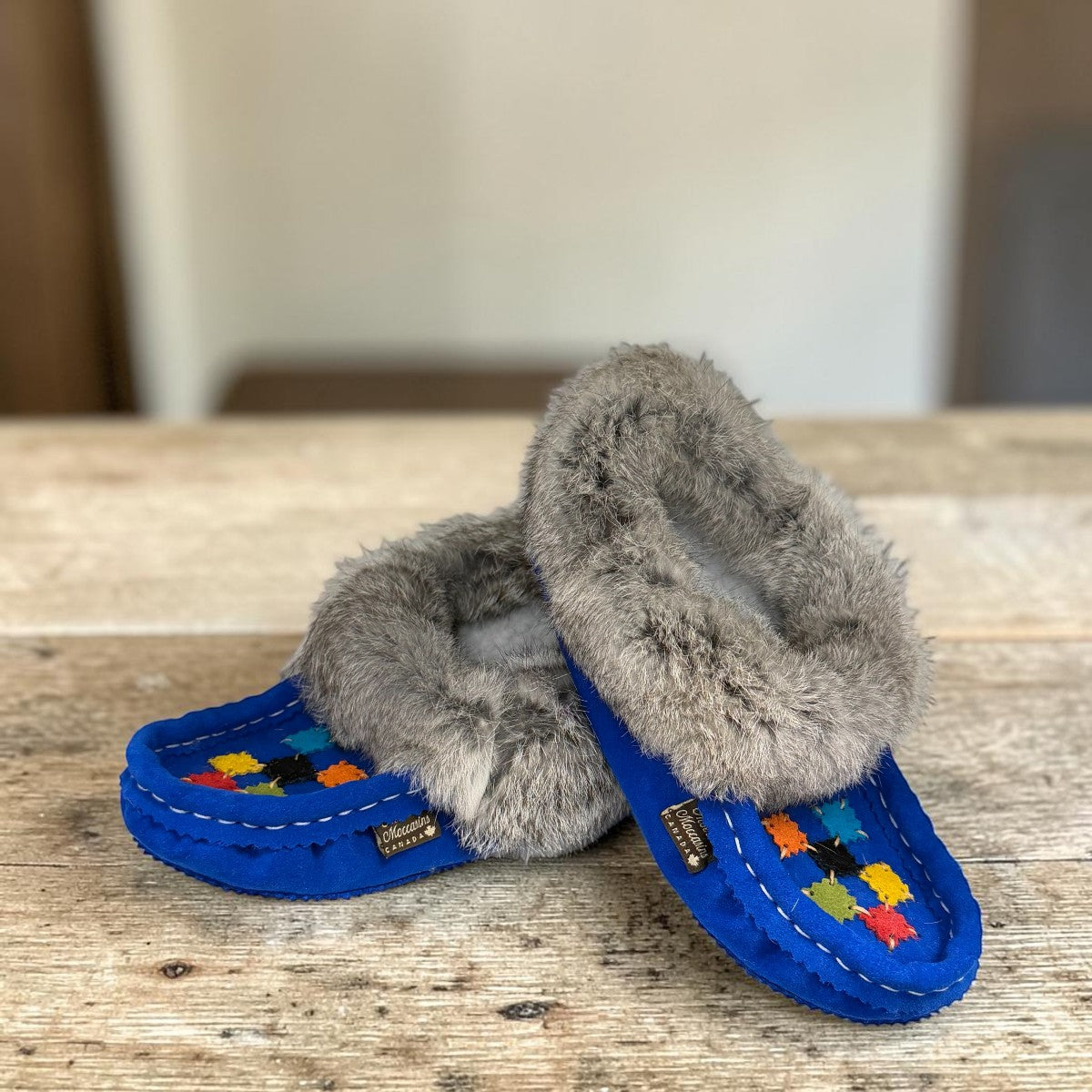 ALBERTA SUEDE MOCCASINS  - NAVY BLUE
