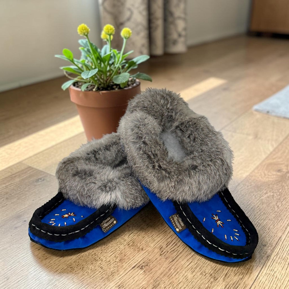 ALBERTA SUEDE MOCCASINS - NAVY BLUE