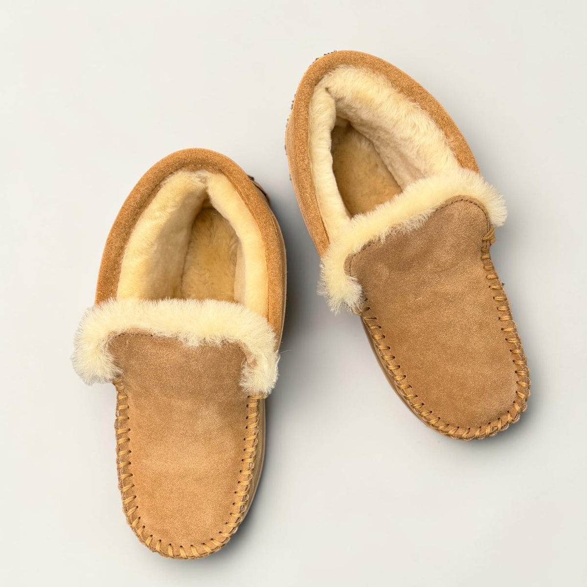 ARIA MITRA MOCCASIN SLIPPERS - TAN