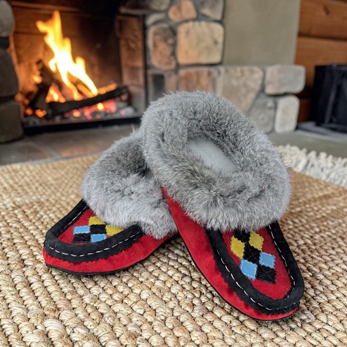 ALBERTA SUEDE MOCCASINS  - RED