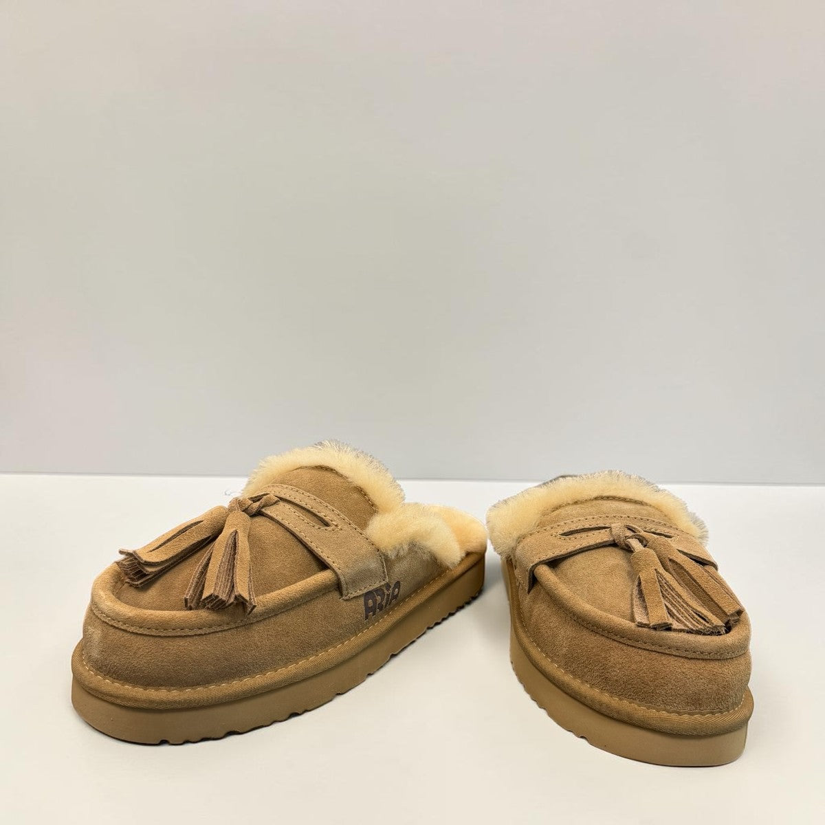 ARIA FUMAN MOCCASIN SLIPPERS - TAN