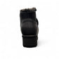Canada Comfort black waterproof ankle boot with velcro strap and faux fur trim for winter traction. Photo of back view.