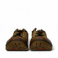 CAT TABAL brown nubuck leather lace-up shoes with durable rubber outsoles and handmade stitching. front view.
