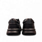 Clarks Bradley Walk black leather lace-up shoe with durable EVA outsole and cushioned footbed. back view.