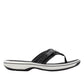 Clarks Breeze Sea black synthetic flip-flops with a lightweight sole and adjustable strap closure. right view.