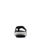 Clarks Breeze Sea black synthetic flip-flops with a lightweight sole and adjustable strap closure.  back view.