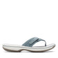 Clarks Breeze Sea flip-flops in blue gray with a lightweight sole and adjustable strap closure. right view.