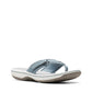Clarks Breeze Sea flip-flops in blue gray with a lightweight sole and adjustable strap closure. right view.