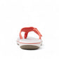 Clarks Breeze Sea bright coral flip-flops with a lightweight sole and adjustable strap closure. photo of the back.