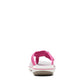 Clarks Breeze Sea fuchsia flip-flops with a lightweight sole and adjustable strap closure. back view.