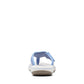 Clarks Breeze Sea lavender flip-flops with a lightweight sole and adjustable strap closure. back view.