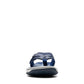 Clarks Breeze Sea navy synthetic flip-flops with a lightweight sole and adjustable strap closure. front view.