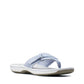 Clarks Breeze Sea flip-flops in powder blue with a lightweight sole and adjustable strap closure. right view.