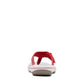 Clarks Breeze Sea red synthetic flip-flops with a lightweight sole and subtle strap closure. back view
