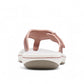 Clarks Breeze Sea rose gold flip-flop sandals with a lightweight sole and adjustable strap closure.
photo of the back.