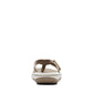 Clarks Breeze Sea taupe flip-flops with a lightweight sole and adjustable strap closure. back view
