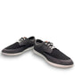 Clarks Cantal Low black canvas lace-up sneaker with a lightweight flexible EVA sole and patterned lining. front view