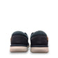 Clarks Cantal Low navy canvas lace-up sneaker with a lightweight EVA sole and patterned collar. back view
