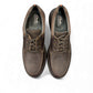 Clarks Cotrell Edge men's casual brown oily leather shoes with contrast stitching and EVA sole. top view.