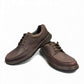 Clarks Cotrell Edge men's casual brown oily leather shoes with contrast stitching and EVA sole. front view.