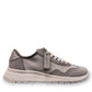 Clarks Dashlite Lo grey suede sneakers with a lightweight EVA midsole and gum rubber sole. photo of the right.