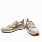 Clarks DashLite Jazz ivory leather sneaker with leopard print accents and a chunky white EVA midsole.
photo of the front.