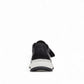 Clarks Dashlite Lo black leather sneaker with a white cushioned midsole and sporty retro silhouette.
photo of the back.