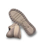 Clarks Dashlite Lo grey suede sneakers with a lightweight EVA midsole and gum rubber sole. photo of the bottom.