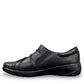 Sina Footwear Clarks Kaetlyn Mila black leather slip-on shoe with side zip and comfortable foam footbed.
photo of the left side.