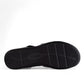 Clarks Kitly Step black leather strappy sandals with adjustable straps and cushioned footbed. bottom view