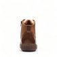 Clarks Magnolia Moon dark tan leather ankle boot with side zip, stitch detailing, and textured sole. back view.