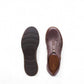 Clarks Magnolia Zip burgundy leather slip-on shoe with front zipper, padded collar, and textured sole. top view.