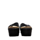 Clarks Merliah Charm blue grey slide sandal with adjustable straps, and cushioned sole. back view.