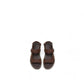 Clarks Saltway Trail dark brown leather sandals with adjustable straps and lightweight EVA sole. 
top view