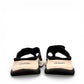 Clarks Wave 2.0 Sea navy nubuck thong sandal with curved WaveWalk sole and cushioned footbed. photo of the back side.