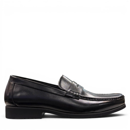collexion-f7067m black leather penny loafer with a classic slip-on design for professional and smart-casual wear.
photo of the right side