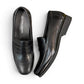 collexion-f7067m black leather penny loafer with a classic slip-on design for professional and smart-casual wear.
photo of the top side