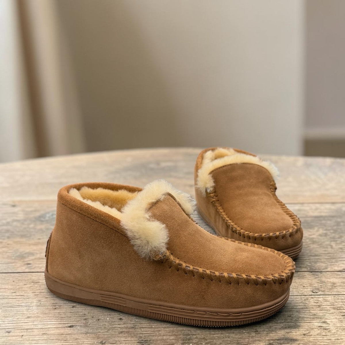ARIA MITRA MOCCASIN SLIPPERS - TAN