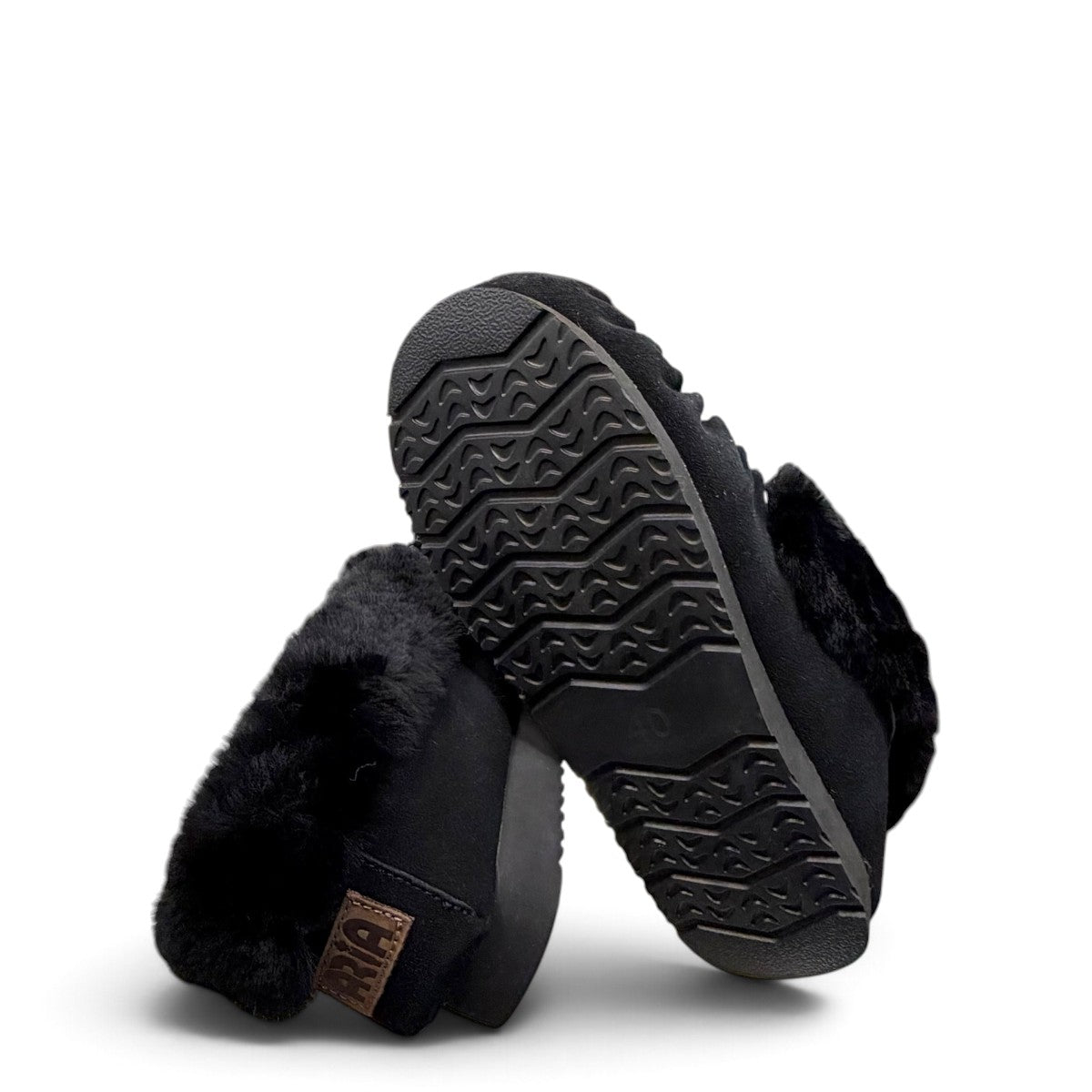 ARIA AFTAB MOCCASIN SLIPPERS - BLACK