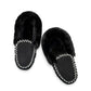 ARIA AFTAB MOCCASIN SLIPPERS - BLACK