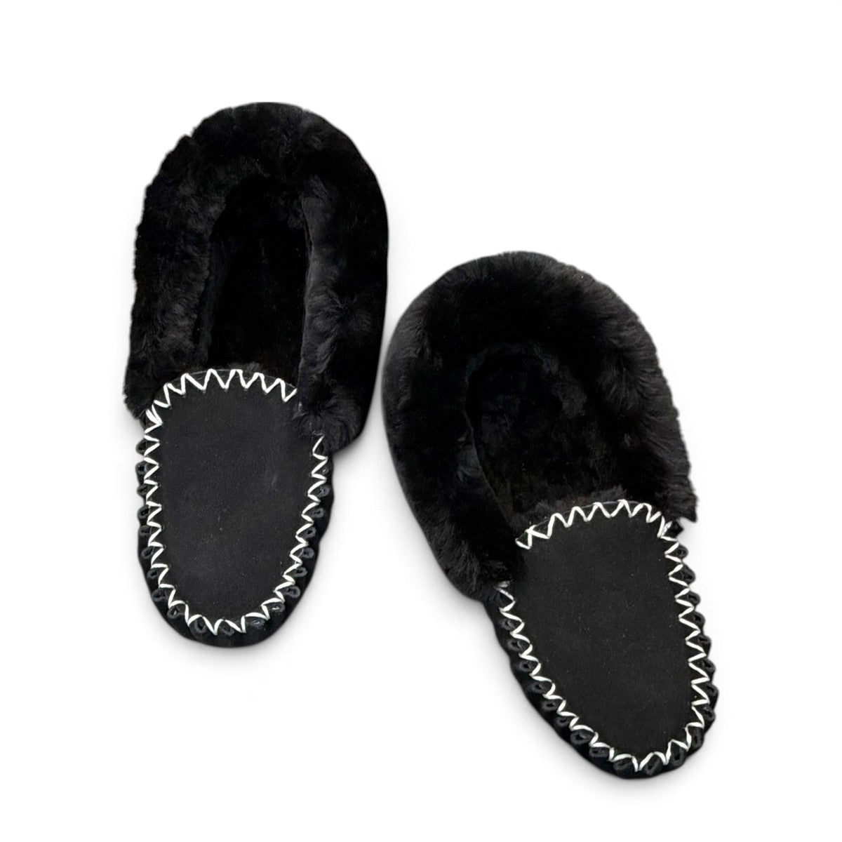 ARIA AFTAB MOCCASIN SLIPPERS - BLACK