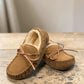 ARIA RAHA MOCCASIN SLIPPERS - TAN