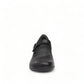 Dansko Fawna black milled nappa leather Mary Jane shoe with adjustable strap and arch support. Photo of front view.